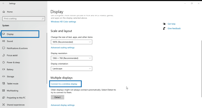 Menampilkan Layar HP ke Laptop Connect to a Wireless Display